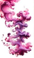 AI generated pink smoke abstact art isolated white background. ai generative photo