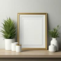 AI generated 3d render style, mockup picture frames ready to decorate elements to look beautiful. ai generative photo