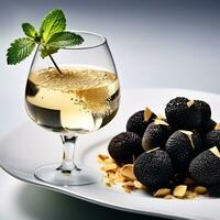 AI generated combines the opulence of black truffles with the effervescence of premium champagne. ai generative photo