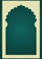 Islamic mosque background vector with pattern in green and gradient color
