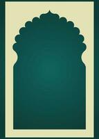 Islamic mosque background vector with pattern in green and gradient color