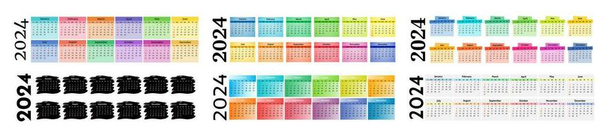 Calendar for 2024 isolated on a white background vector