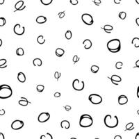 Seamless pattern with sketch round squiggle vector