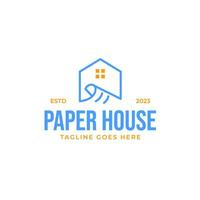 papel casa logo diseño concepto vector ilustración símbolo icono