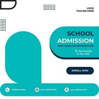 Vector school admission banner post