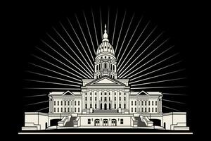 Kansas State Capitol Building illustration vector art
