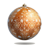 AI generated Red realistic Christmas glass ball with shadows,volumetric gold christmas ball,Generated Ai png