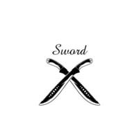 swords icon. Black silhouette. Front side view. Vector simple flat graphic illustration. Isolated object on a white background. Isolate