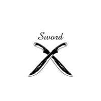 swords icon. Black silhouette. Front side view. Vector simple flat graphic illustration. Isolated object on a white background. Isolate