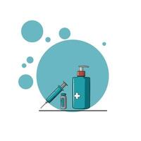 MEDICAL PHARMACY HEALTH ICON ILLUSTRATION HAND SANITIZER MEDECINE DOCTOR SET vector