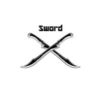 swords icon. Black silhouette. Front side view. Vector simple flat graphic illustration. Isolated object on a white background. Isolate