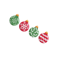 conjunto de 3d ornamental pelotas colgando en cinta para navidad,oro y rojo adornos Navidad adornos png