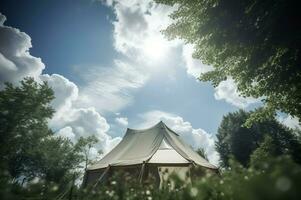AI generated Summer garden tent. Generate AI photo