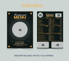 Amazing custom editable food and restaurant menu design vector