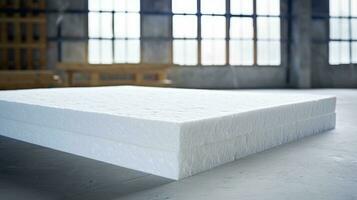 AI generated Sheets of expanded polystyrene for house thermal insulation during constructions photo