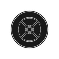 barbell iron plate logo vector icon illustration