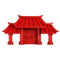 Red Chinese gate with door. Chinese new year elements icon. 3D rendering png