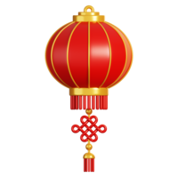 Chinese lantern or lampion. Chinese new year elements icon. 3D rendering png