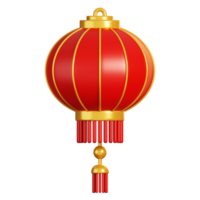 Chinese lantaarn of lampion. Chinese nieuw jaar elementen icoon. 3d renderen png