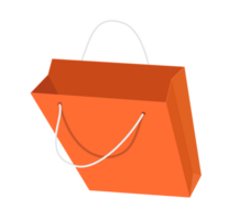 Orange shopping bag on transparent background png