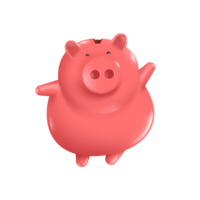 el rosado cerdito banco en pie y ola en transparente antecedentes png