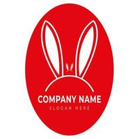 Vector rabbit simple mascot logo design rabbit ear company logo design vector design illustrator