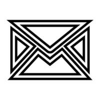 Illustration of message concept mail close front side in white background vector