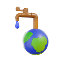 3d icon save water. This 3d illustration explains the importance of water conservation for the sustainability of human life png