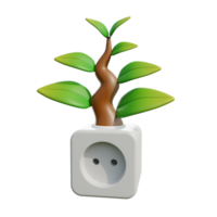 3d icoon biomassa energie. de afbeelding beeldt af schoon energie gegenereerd van planten. png