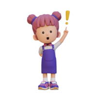 3d linda niña tiene un idea png