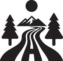 Road vector silhouette black color