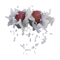Realistic 3D render of Lychee Fruit best for commercial and Design purpose png