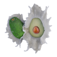 Realistic 3D render of Avocado best for commercial and Design purpose png