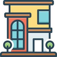 Color icon for house vector