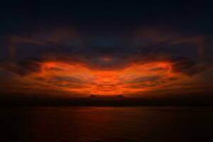 twilight sky after sunset on the lake. photo