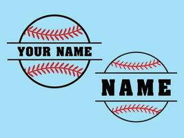 Baseball Name  Frame , Baseball Stitches  on a white background on a white background vector