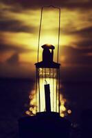 Glass Lantern before twilight photo
