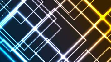 Abstract glowing neon colorful squares video animation