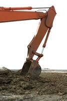 Backhoe're digging in construction. photo