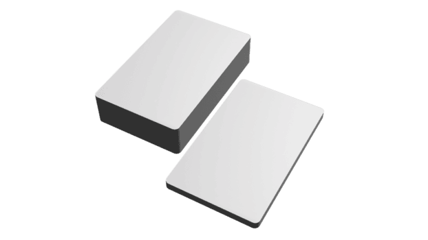 3d reso attività commerciale carta finto su con davanti e Indietro. vuoto modello per presentazione png