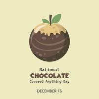 National Chocolate Covered Anything Day is celebrated on December 16th every year. It is a day where we can indulge in a variety of sweet treats that are coated in chocolate. vector