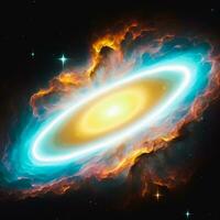 ai generado vistoso espacio galaxia nube nebulosa. stary noche cosmos. universo Ciencias astronomía fondo de pantalla. foto