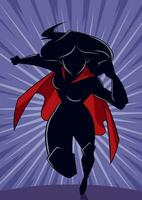 Superheroine Running Abstract Background Silhouette vector