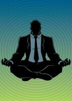 Businessman Meditating Background Silhouette vector