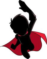 Super Boy Flying Silhouette vector