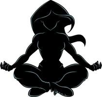 Meditating Woman Silhouette vector