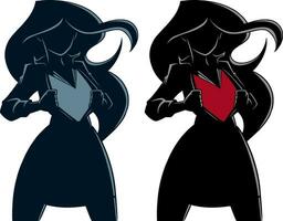 Superheroine under Cover Silhouette vector