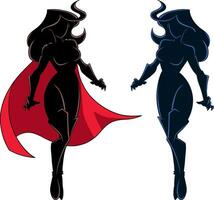 Superheroine Flying Silhouette vector