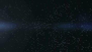 Animated abstract technology dark background with randomly glowing dots and grid. data, hi-tech concept. virtual space. 3D, 4K, seamless loop video