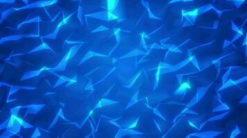 Abstract futuristic blue background of fractal plexus of triangles, digital technology, big data, high-speed connection seamless loop video